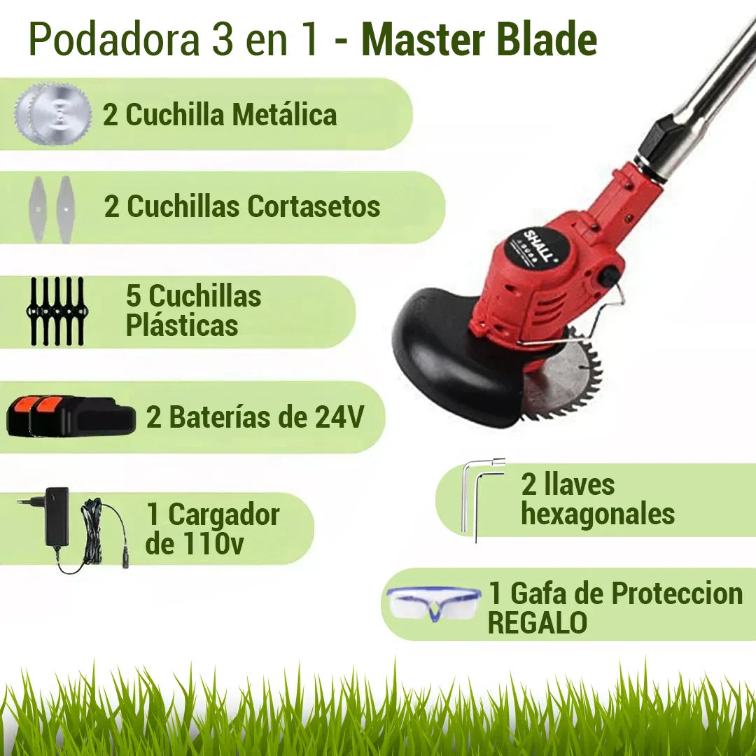 MasterBlade® Guadañadora Inalámbrica con 2 Baterías