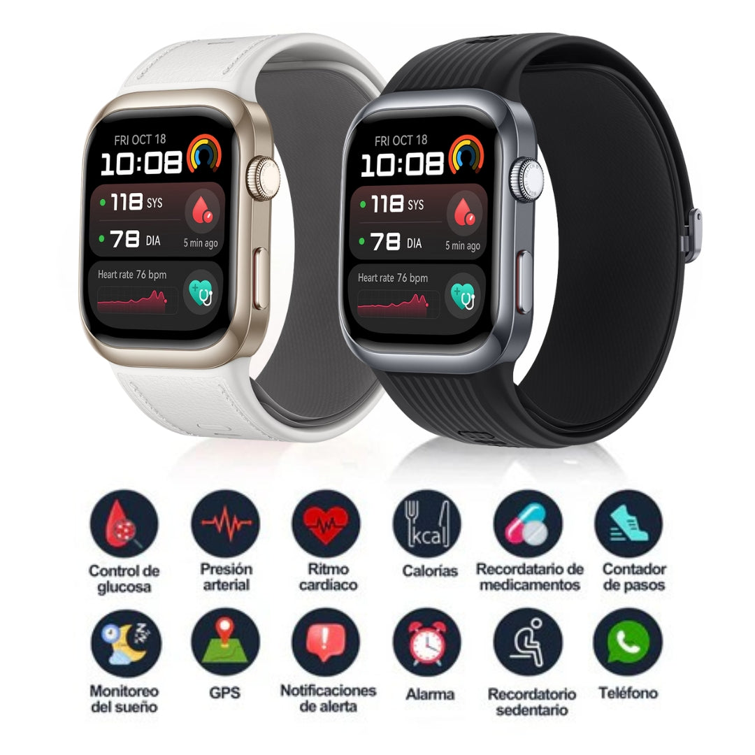 SmartWatch T500 | Monitor Médico 3 en 1 | Menú en español